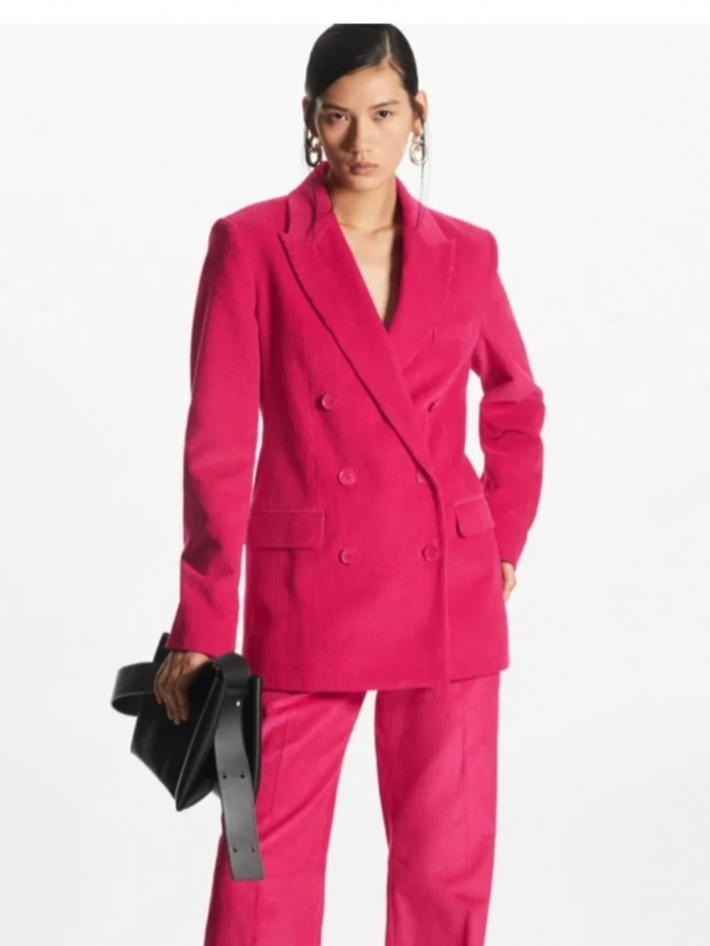 COS Slim-Fit Double-Breasted Corduroy Blazer Size 6